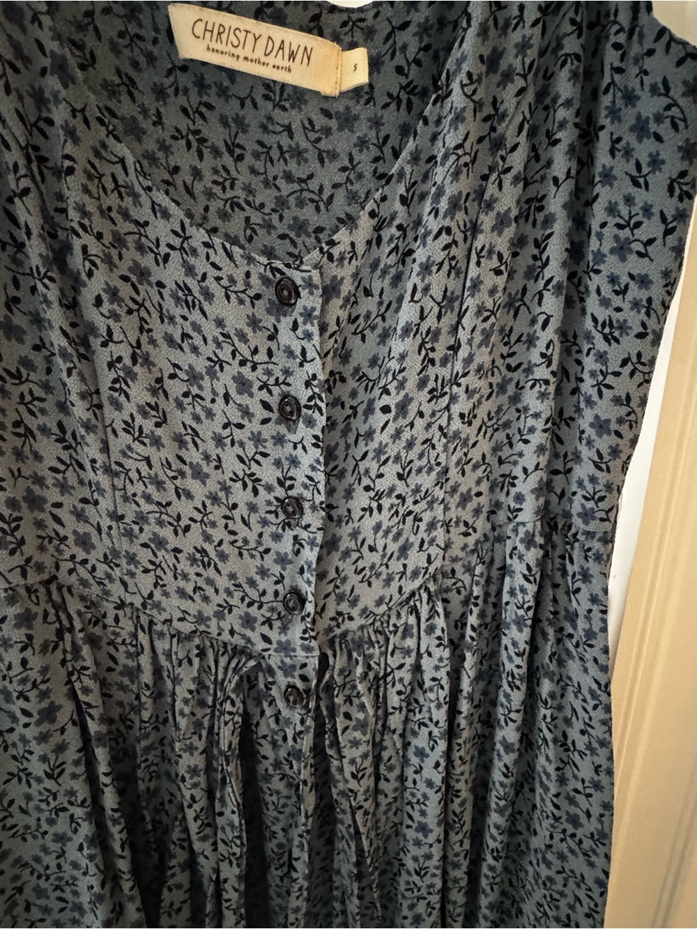 Christy Dawn The Nicks Dress in Blue Floral Size Small Excellent - Picture 4 of 5